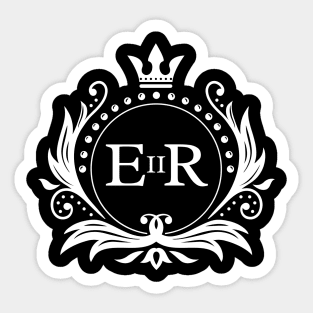 Queen Elizabeth II Royal Cypher in Vintage Frame Sticker